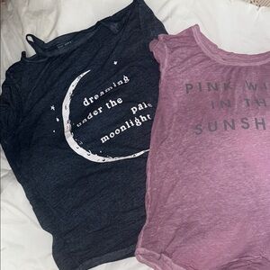 Wild Fable Charcoal Moon and Pink Sunshine Tees